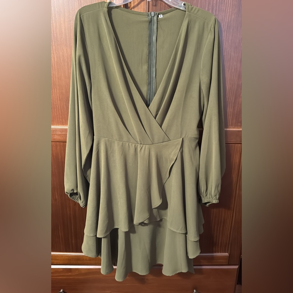 Elegant Olive Green Women's dress